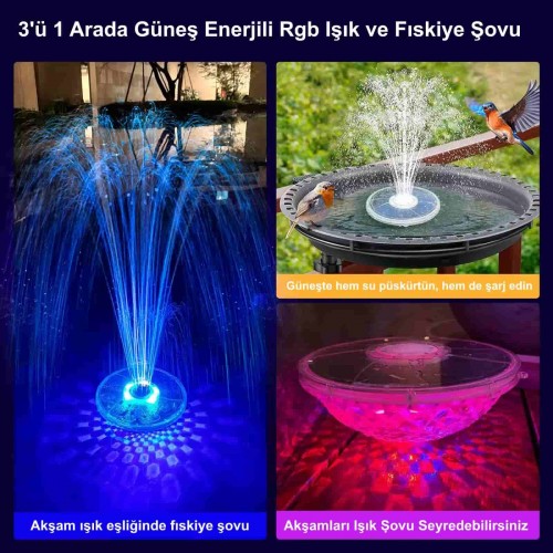 Solar RGB Led Işıklı Fıskiye Ct508 Solar RGB Led Işıklı Fıskiye Ct508